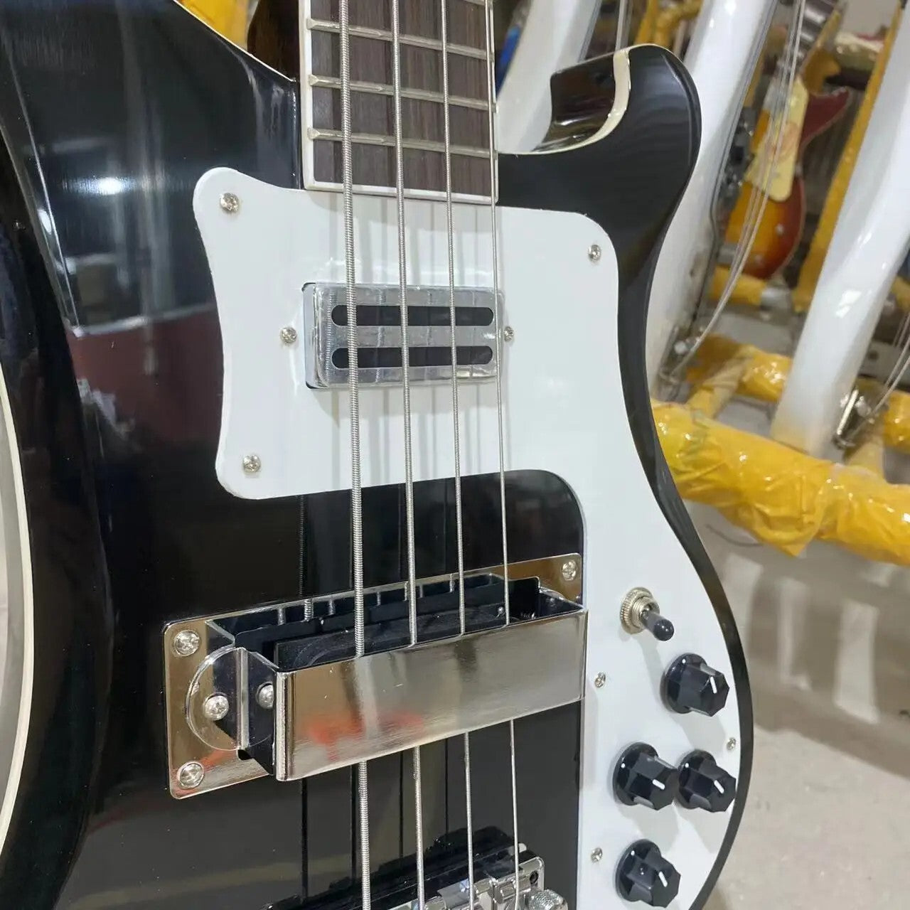 Black Rickenbacker 4003 Style Bass Guitar