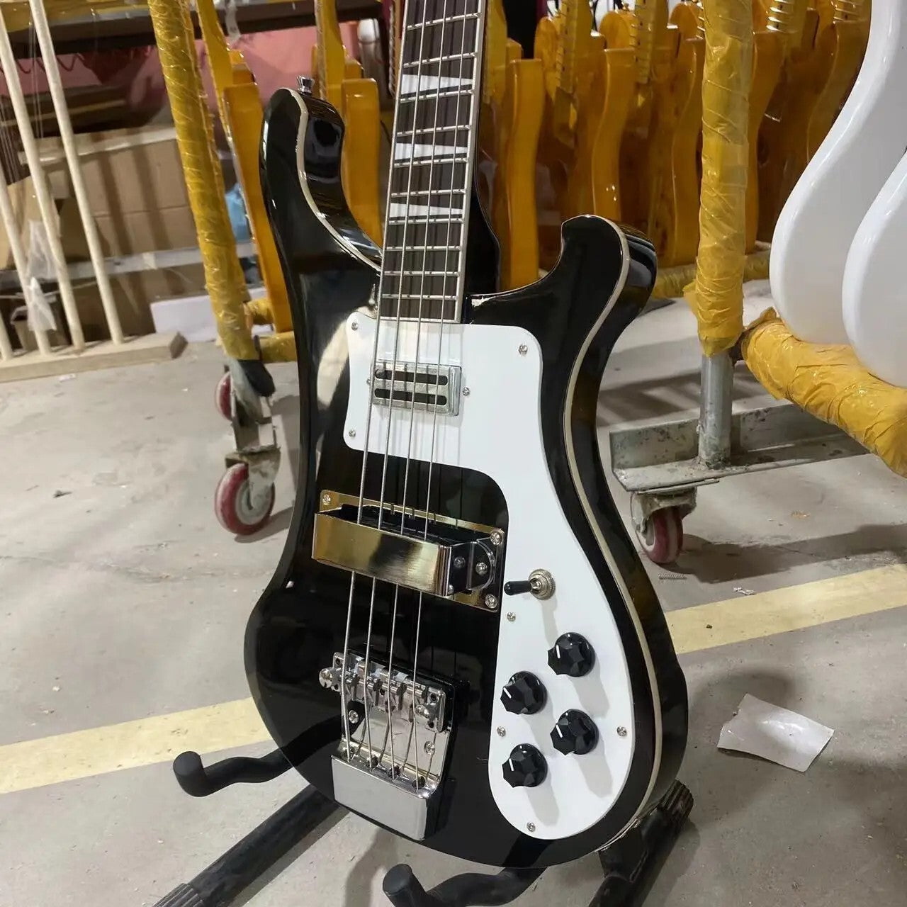 Black Rickenbacker 4003 Style Bass Guitar