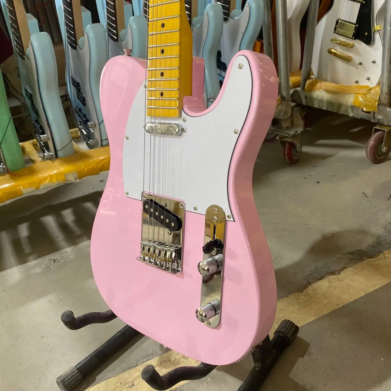 Pink Telecaster Style Electric Guitar - Maple Fretboard