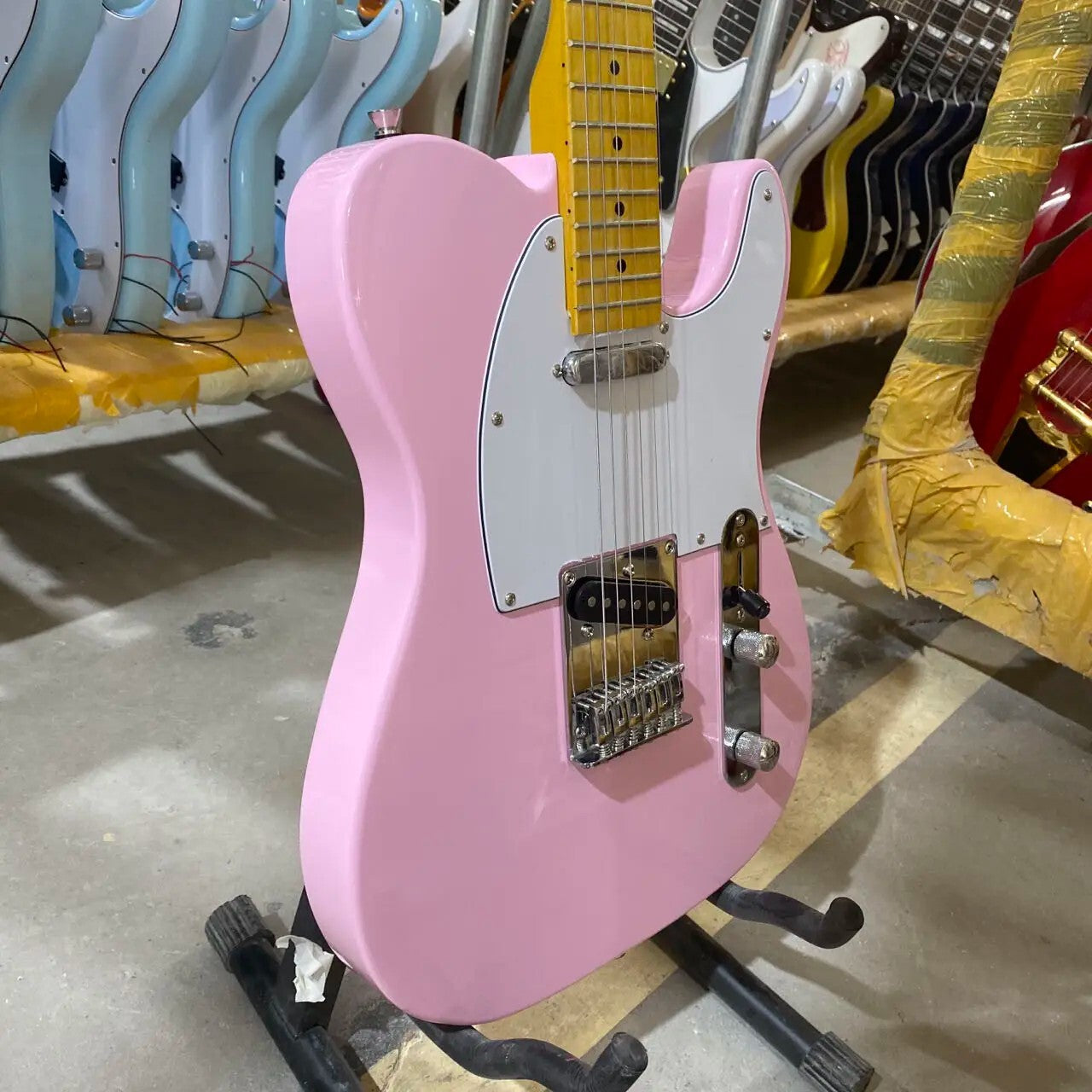 Pink Telecaster Style Electric Guitar - Maple Fretboard