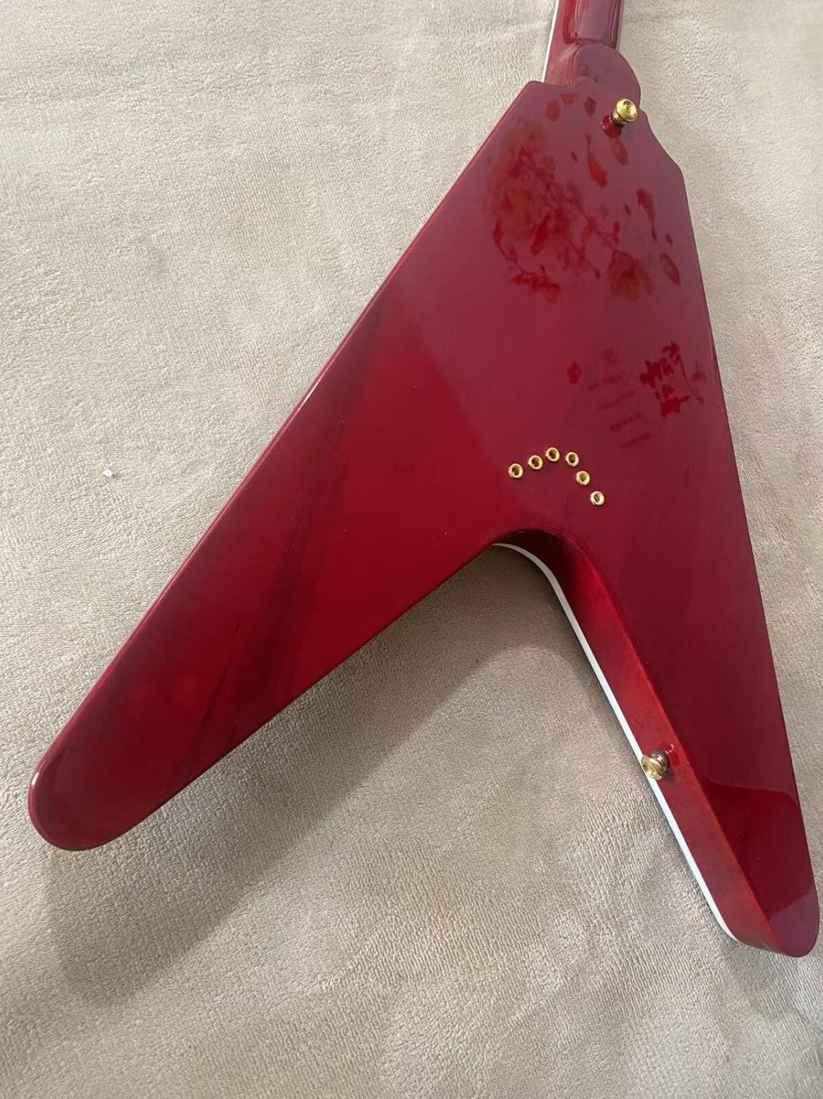 Red Gibson Flying V Style Guitar