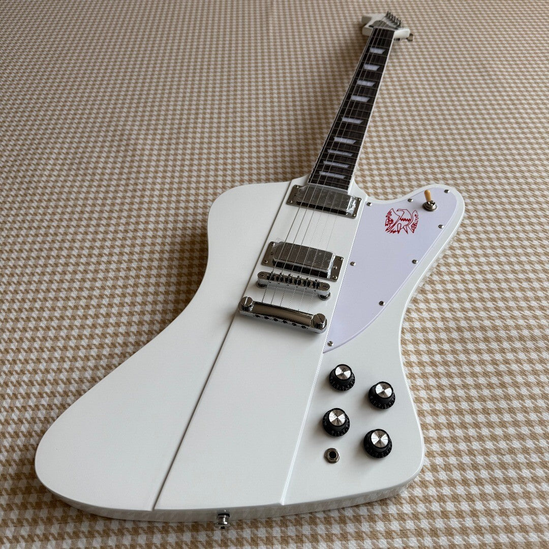 White Gibson Firebird Style Guitar