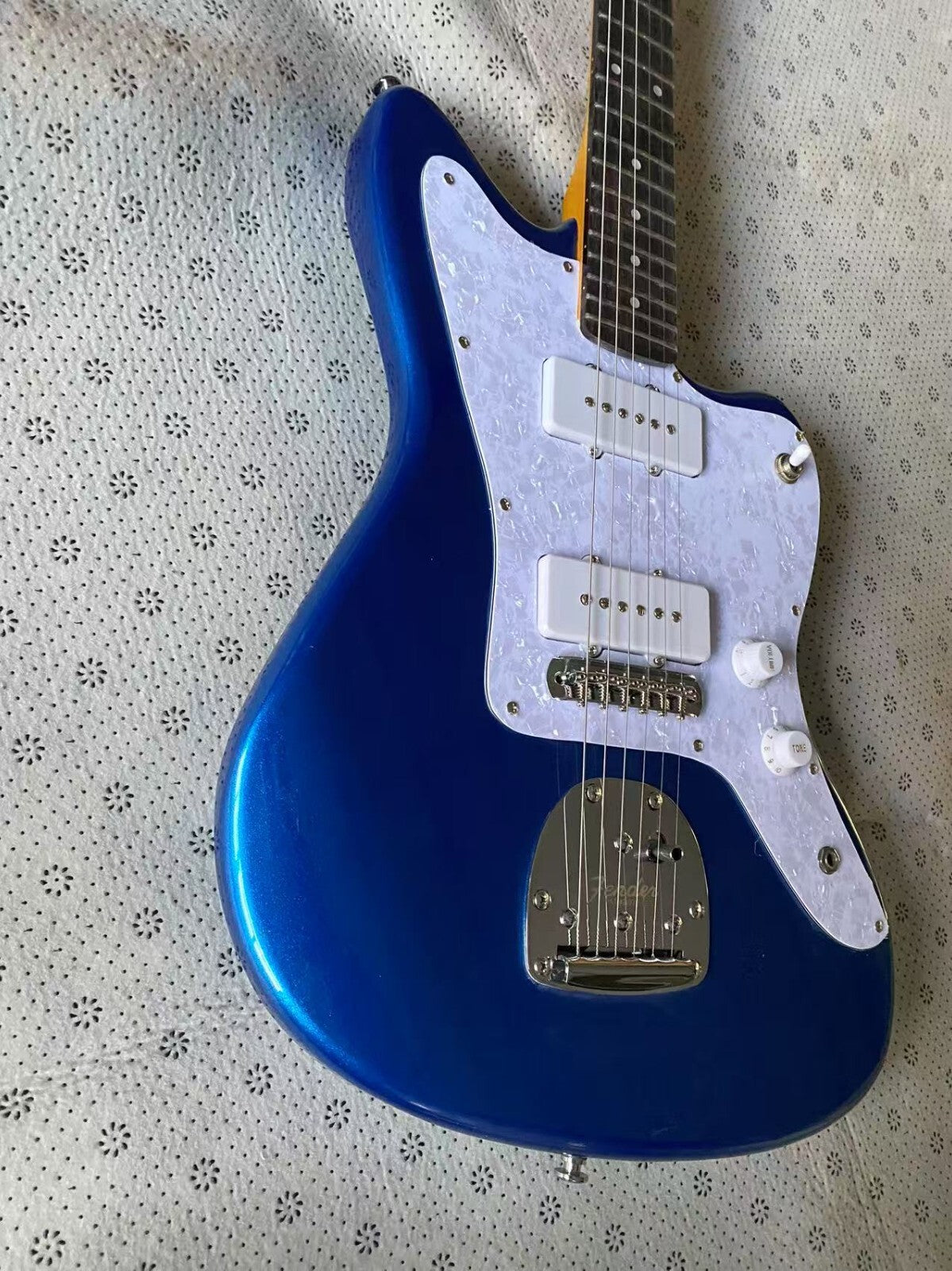 Blue Jazzmaster Style Guitar