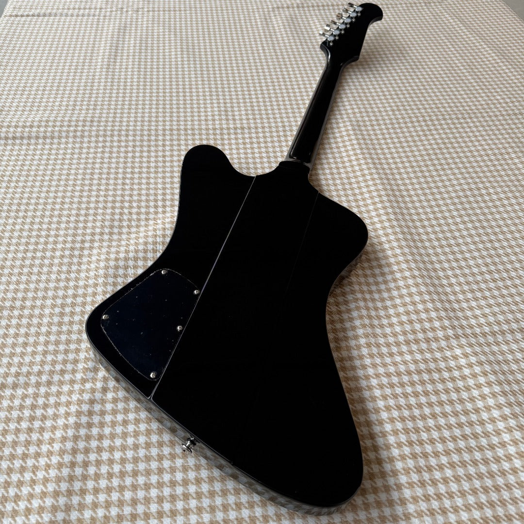Black Gibson Firebird Style Guitar - White Scratchplate