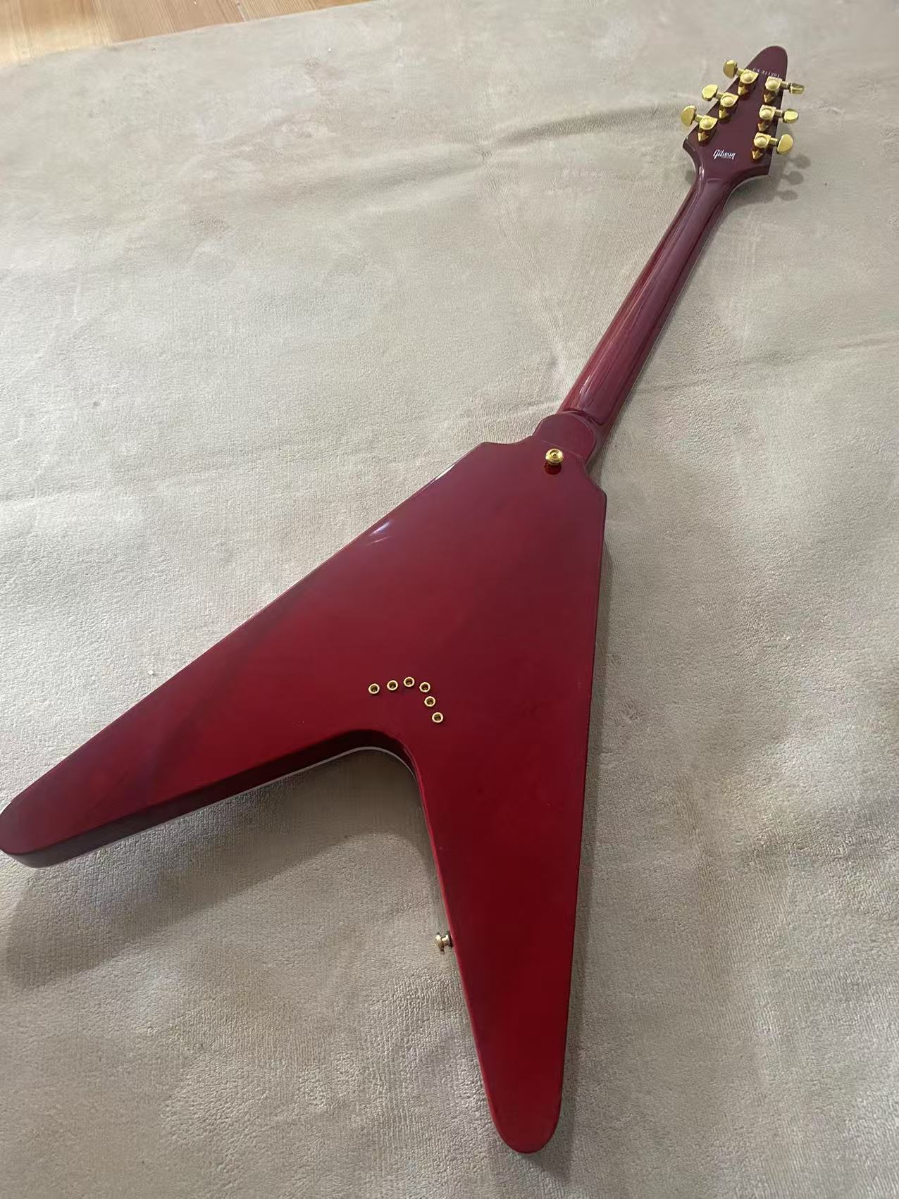 Red Gibson Flying V Style Guitar