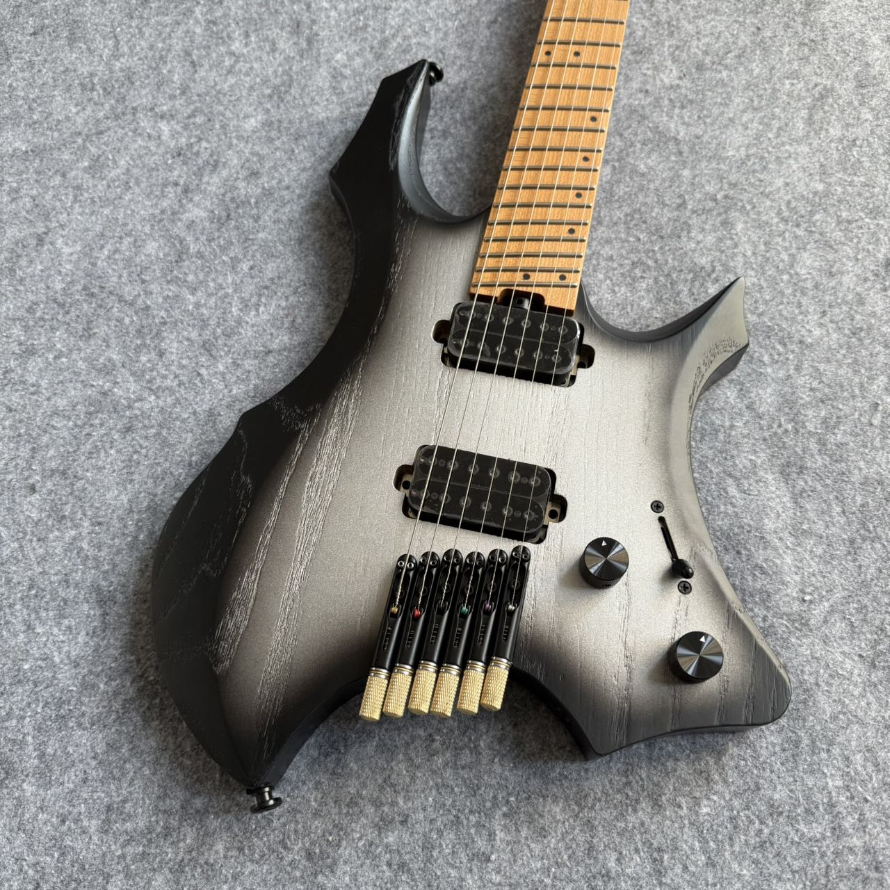 Strandberg Style Headless Guitar - Black/Grey