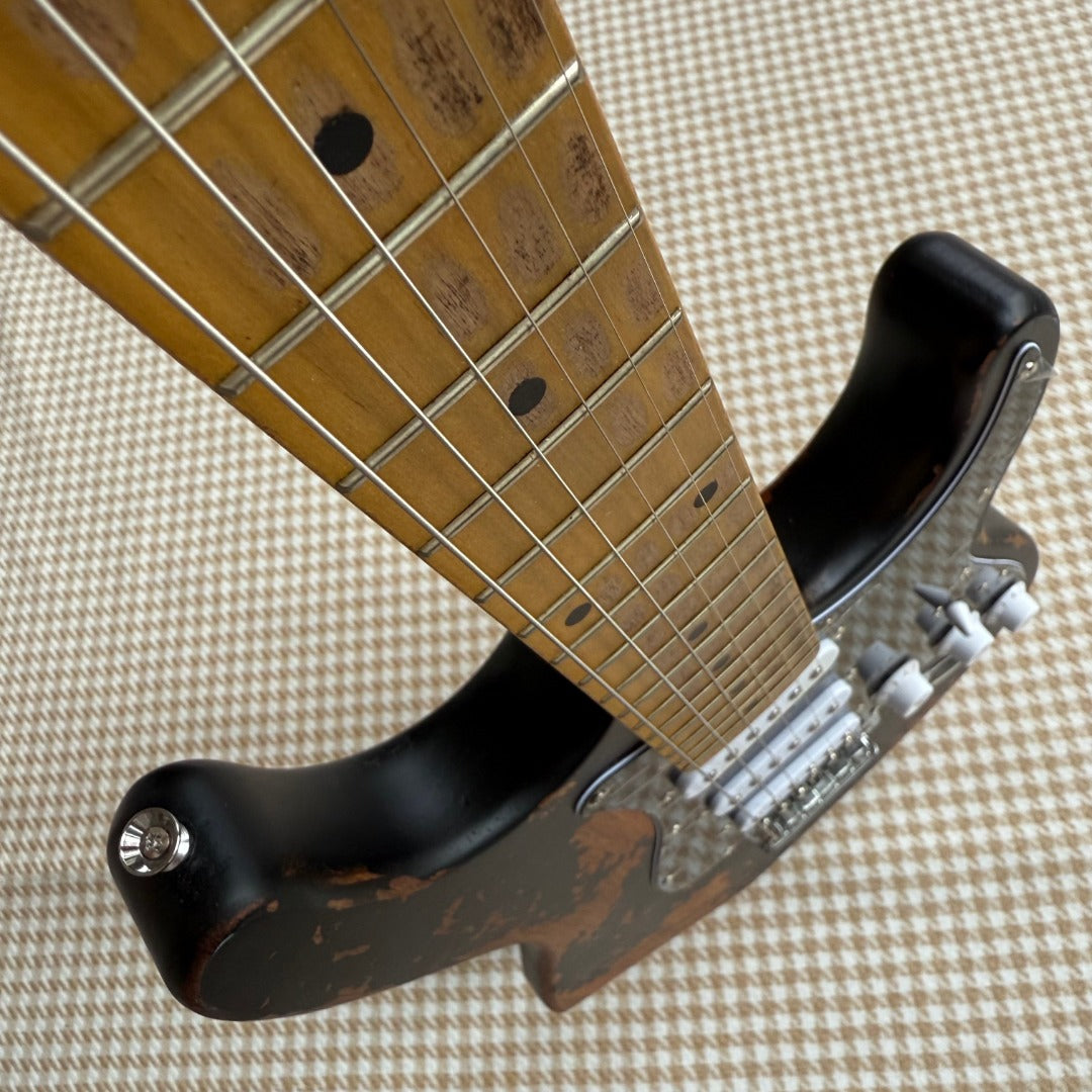 Worn Black Stratocaster Guitar