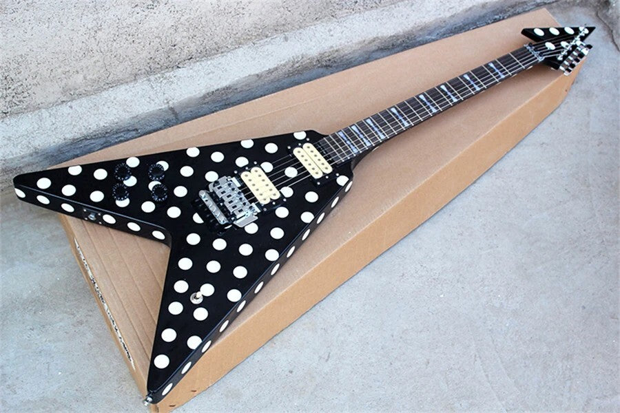 Randy Rhoads Signature Polka Dot V Style Guitar - w/ Floating bridge