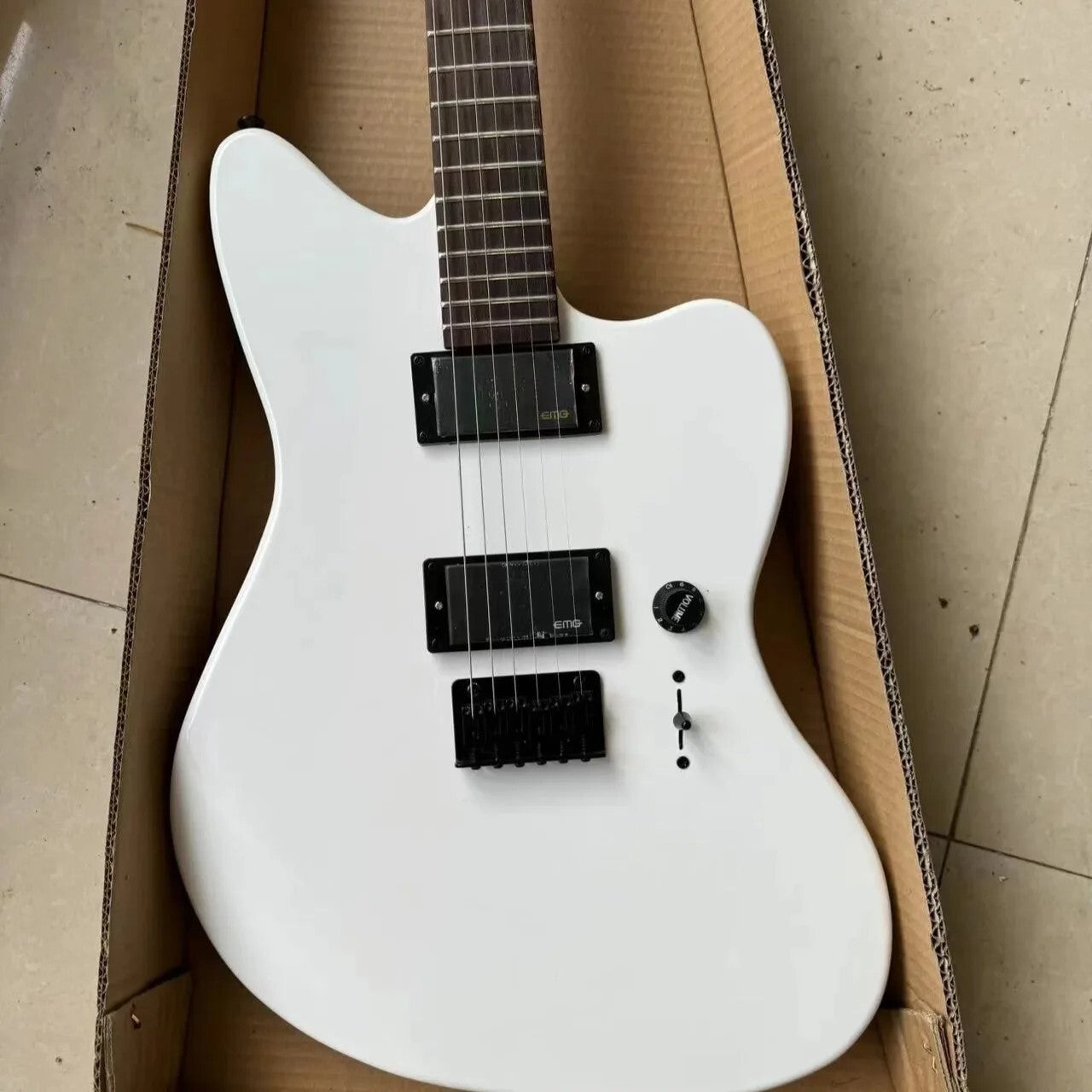 White Jazzmaster Style Guitar