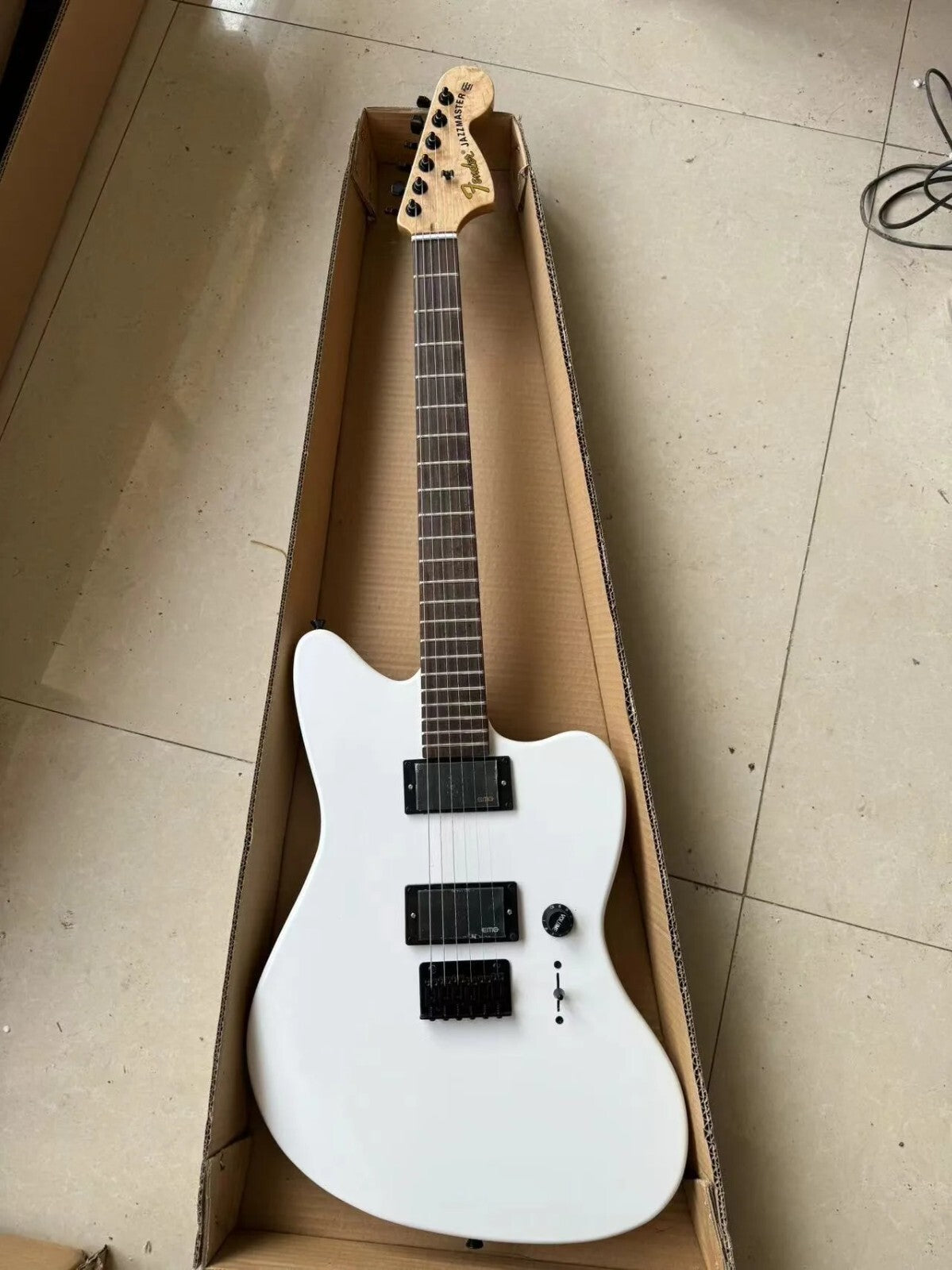 White Jazzmaster Style Guitar