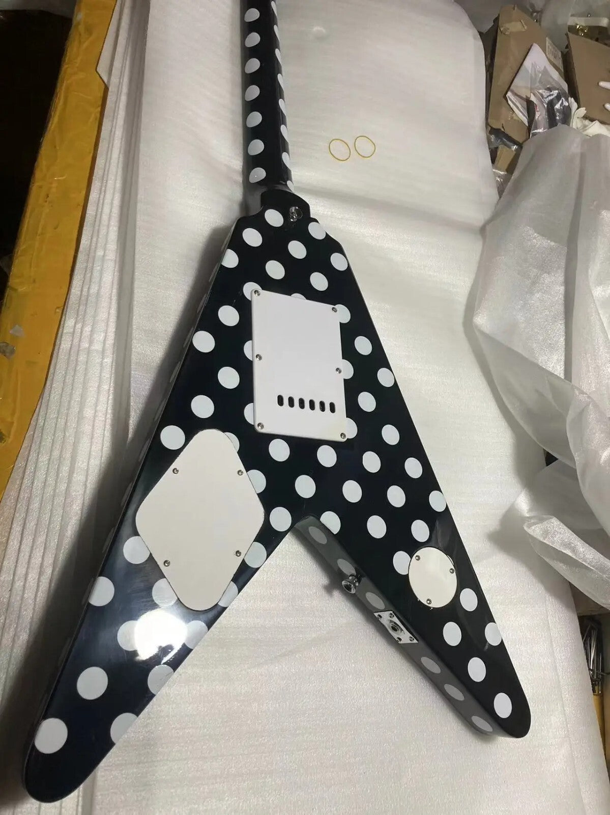 Randy Rhoads Signature Polka Dot V Style Guitar - w/ Floating bridge
