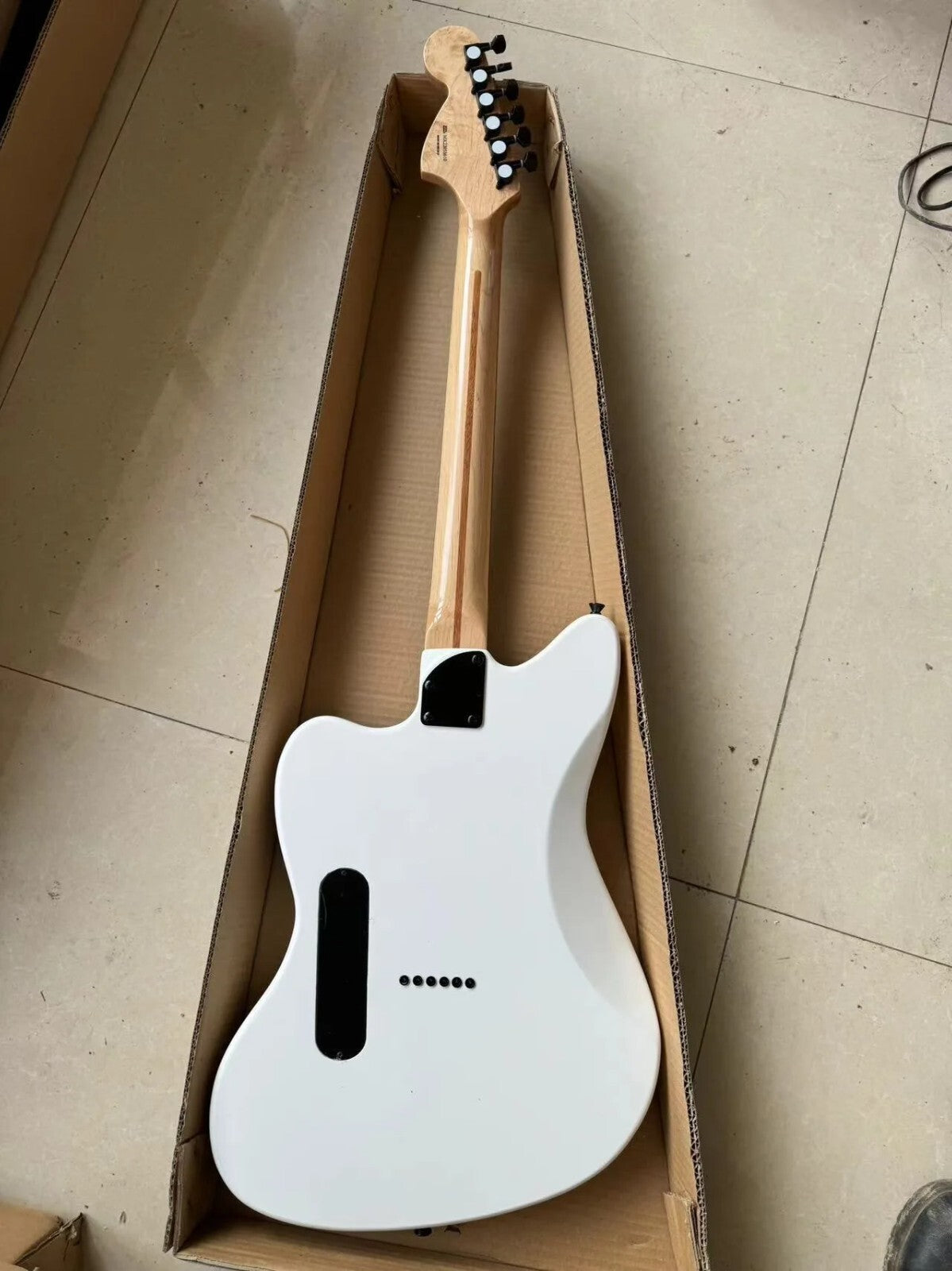 White Jazzmaster Style Guitar