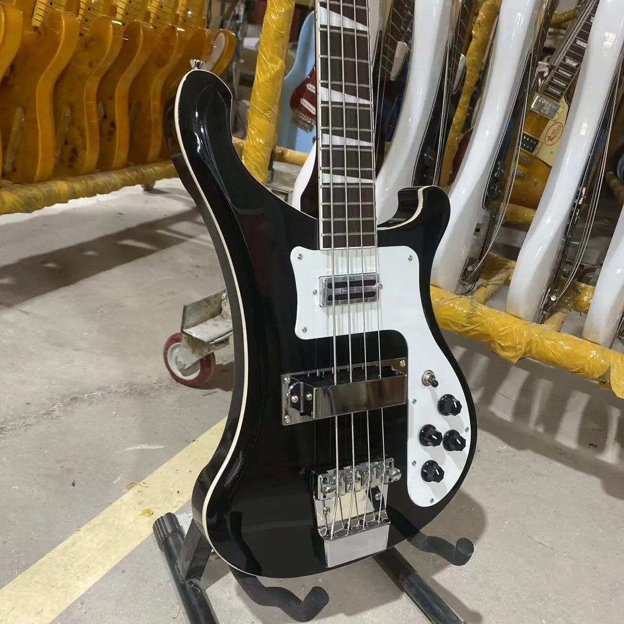 Black Rickenbacker 4003 Style Bass Guitar
