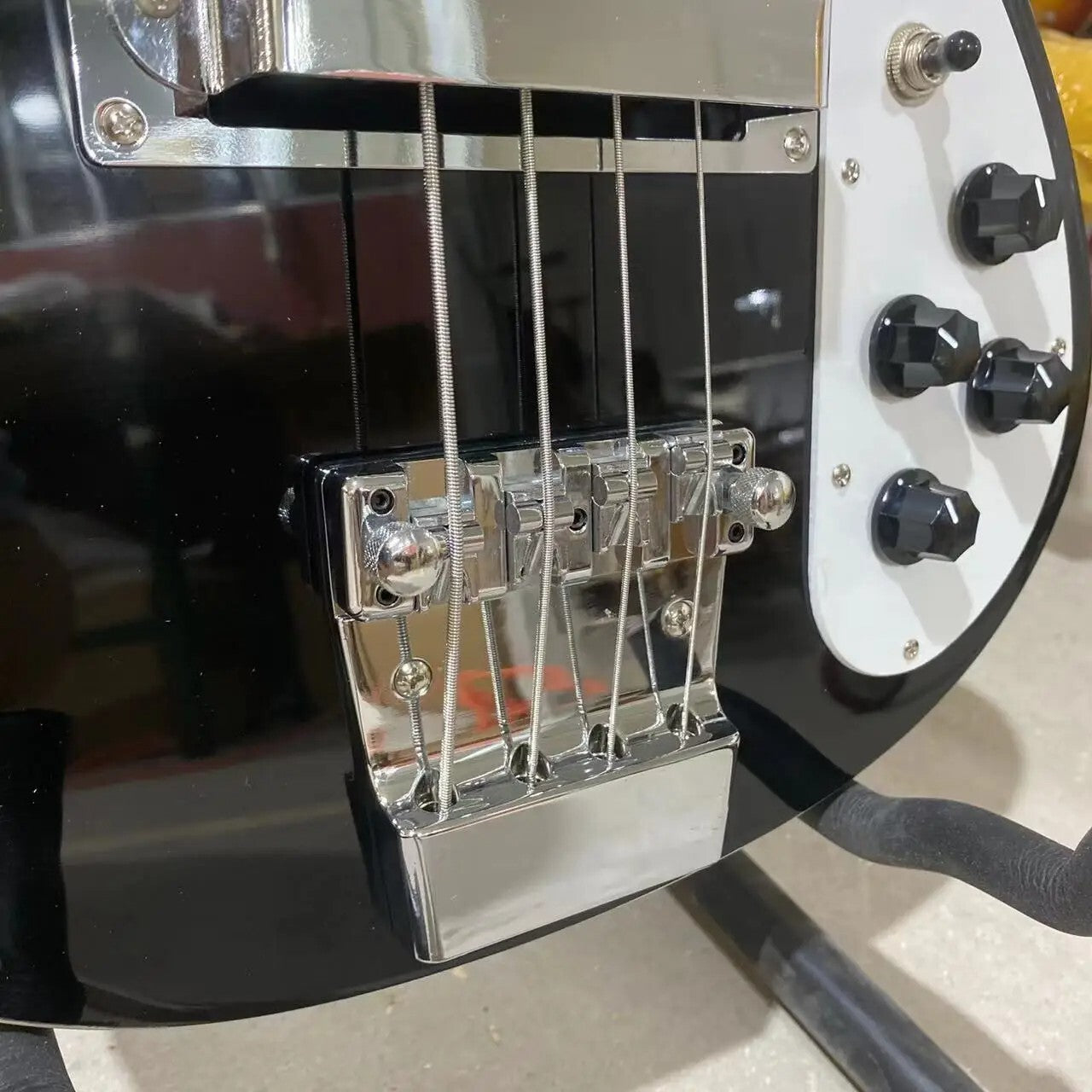 Black Rickenbacker 4003 Style Bass Guitar
