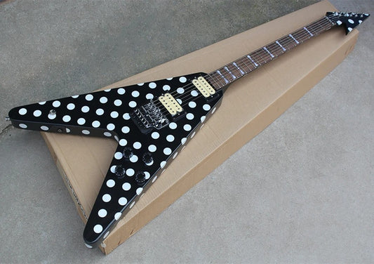 Randy Rhoads Signature Polka Dot V Style Guitar - w/ Floating bridge
