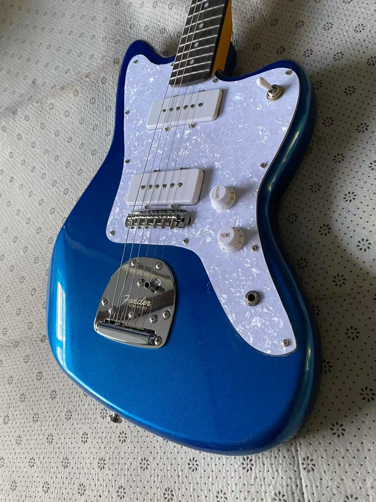 Blue Jazzmaster Style Guitar
