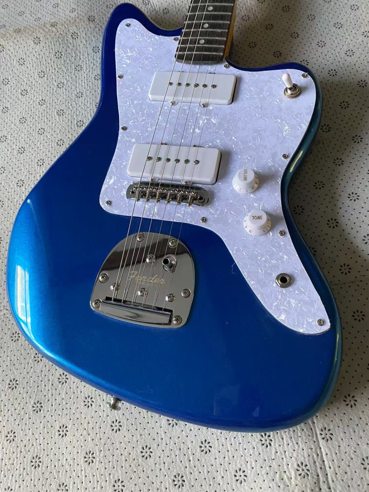 Blue Jazzmaster Style Guitar