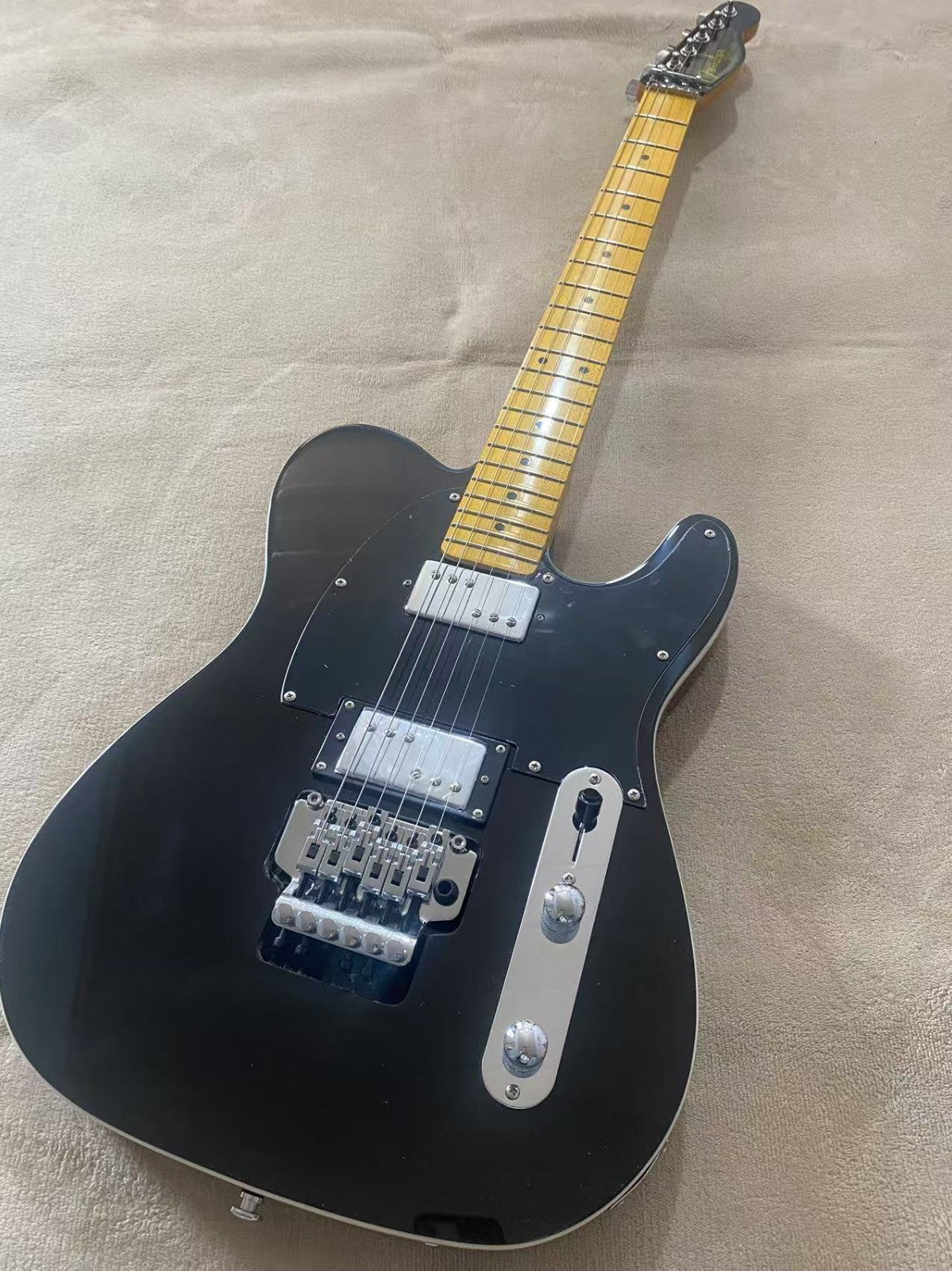 Matte Black Telecaster Style Guitar - Locking Bridge
