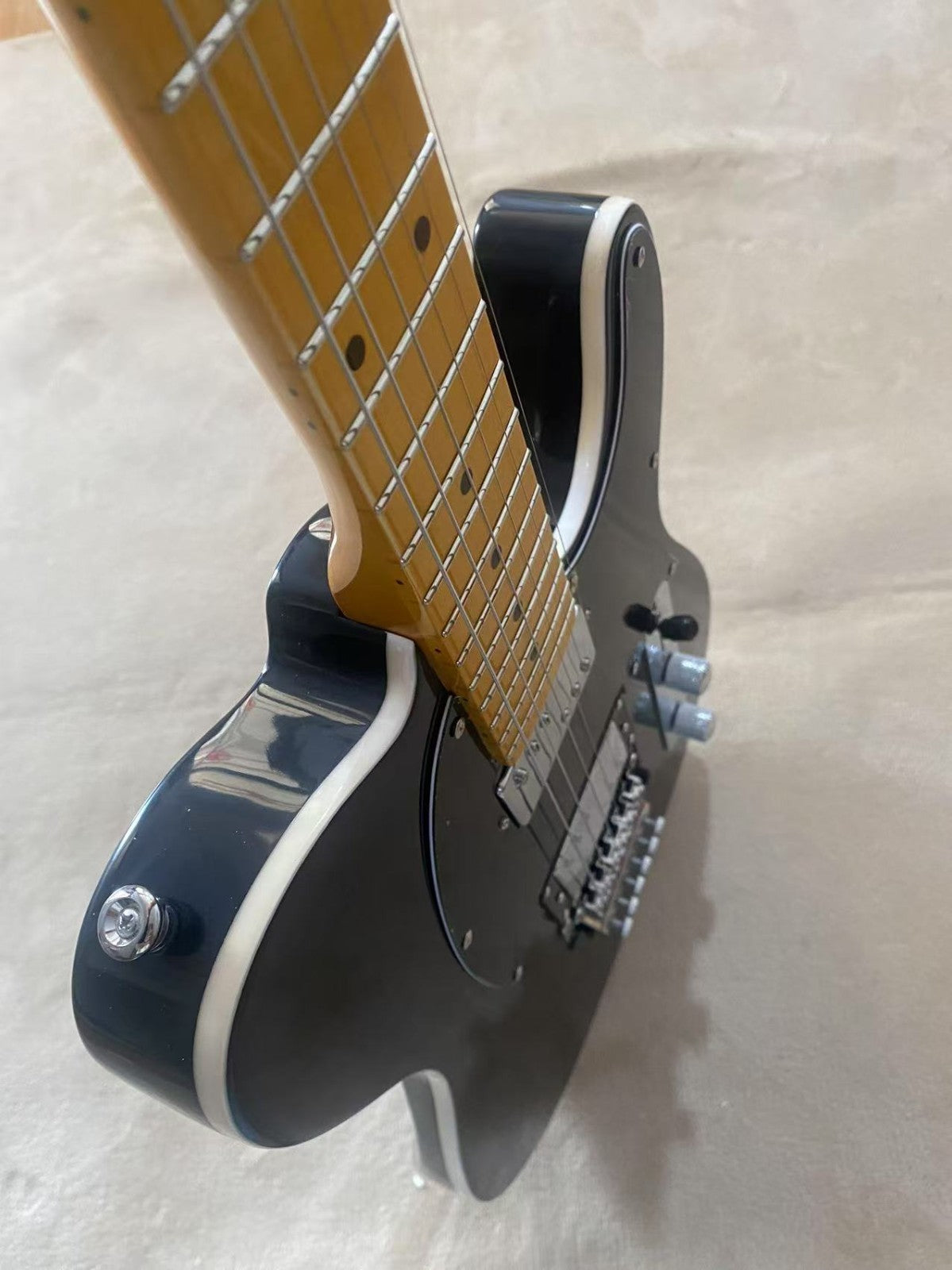 Matte Black Telecaster Style Guitar - Locking Bridge