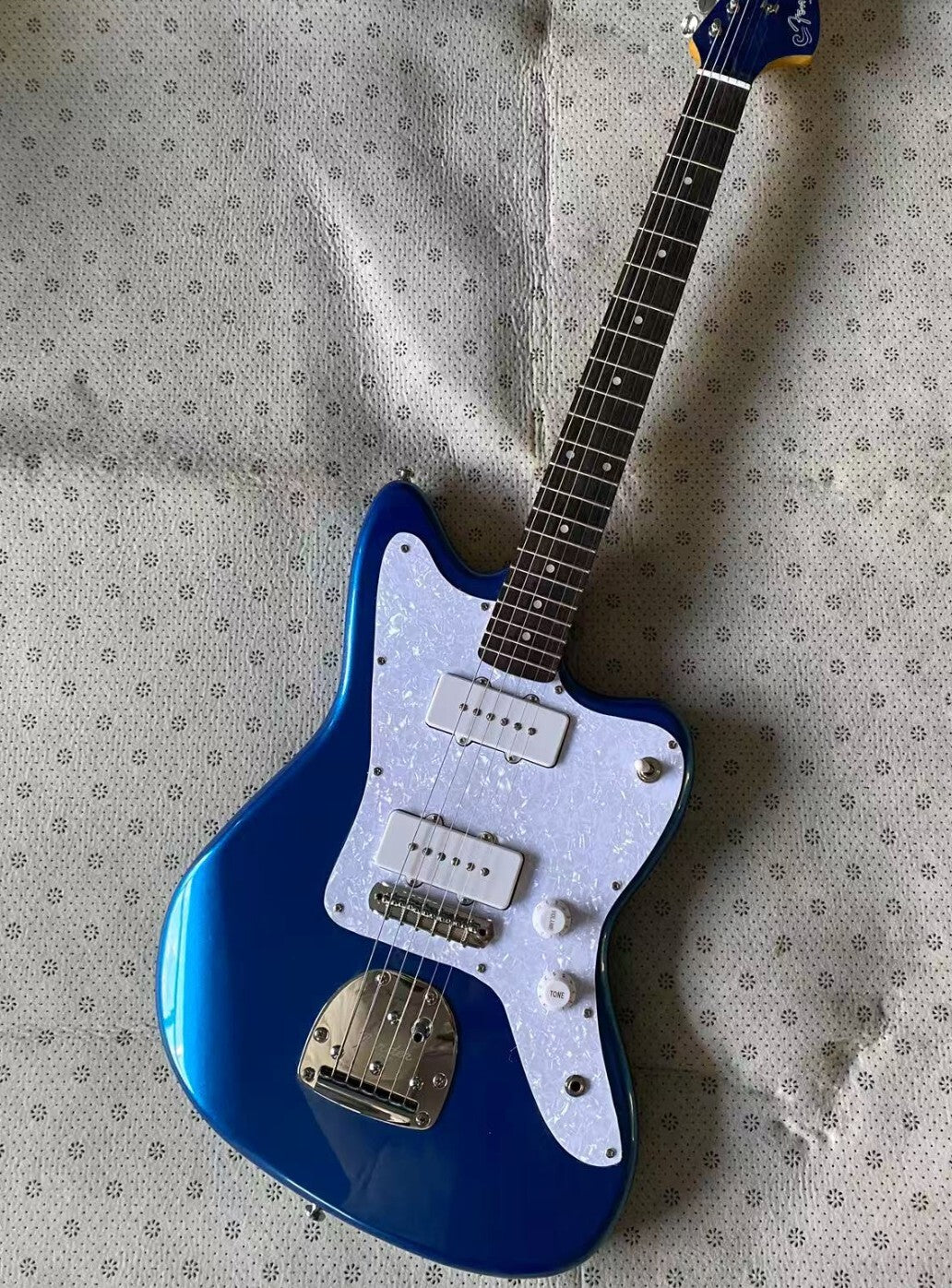 Blue Jazzmaster Style Guitar