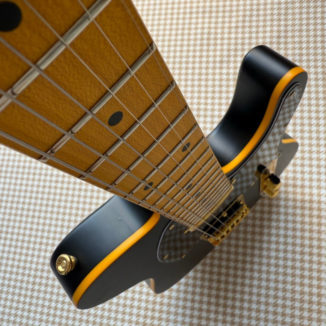 Matte Black/Gold Telecaster Style Guitar