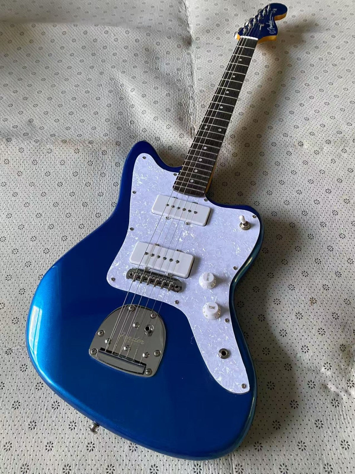 Blue Jazzmaster Style Guitar