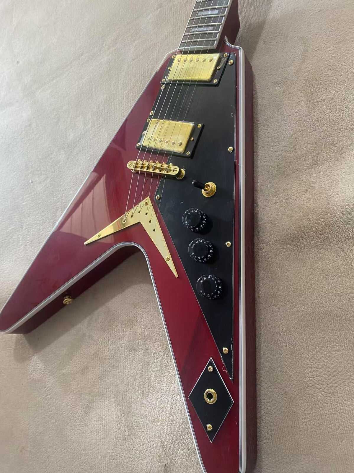 Red Gibson Flying V Style Guitar