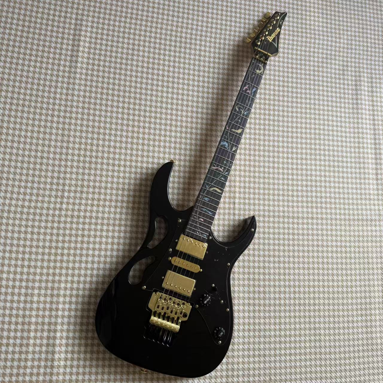 Black Ibanez JEM Style Guitar