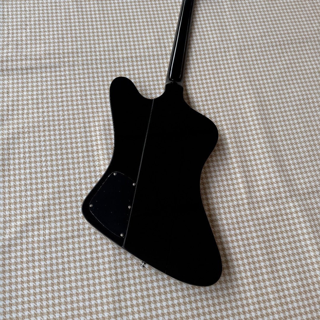 Black Gibson Firebird Style Guitar - White Scratchplate