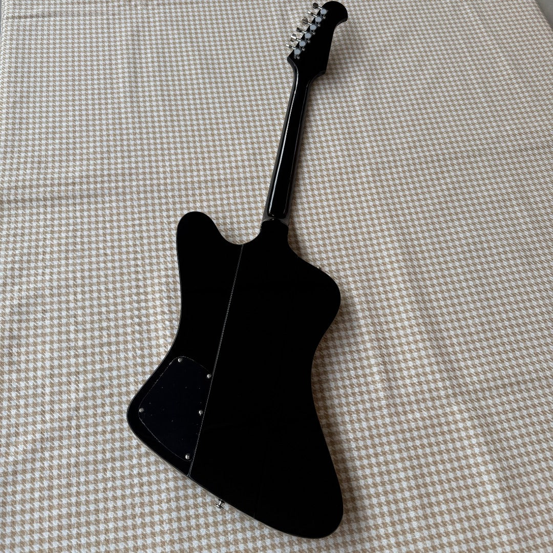 Black Gibson Firebird Style Guitar - White Scratchplate