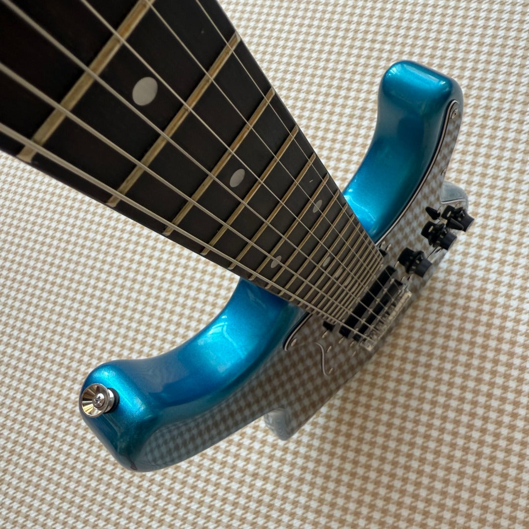 Neon Blue & Black Stratocaster Style Guitar