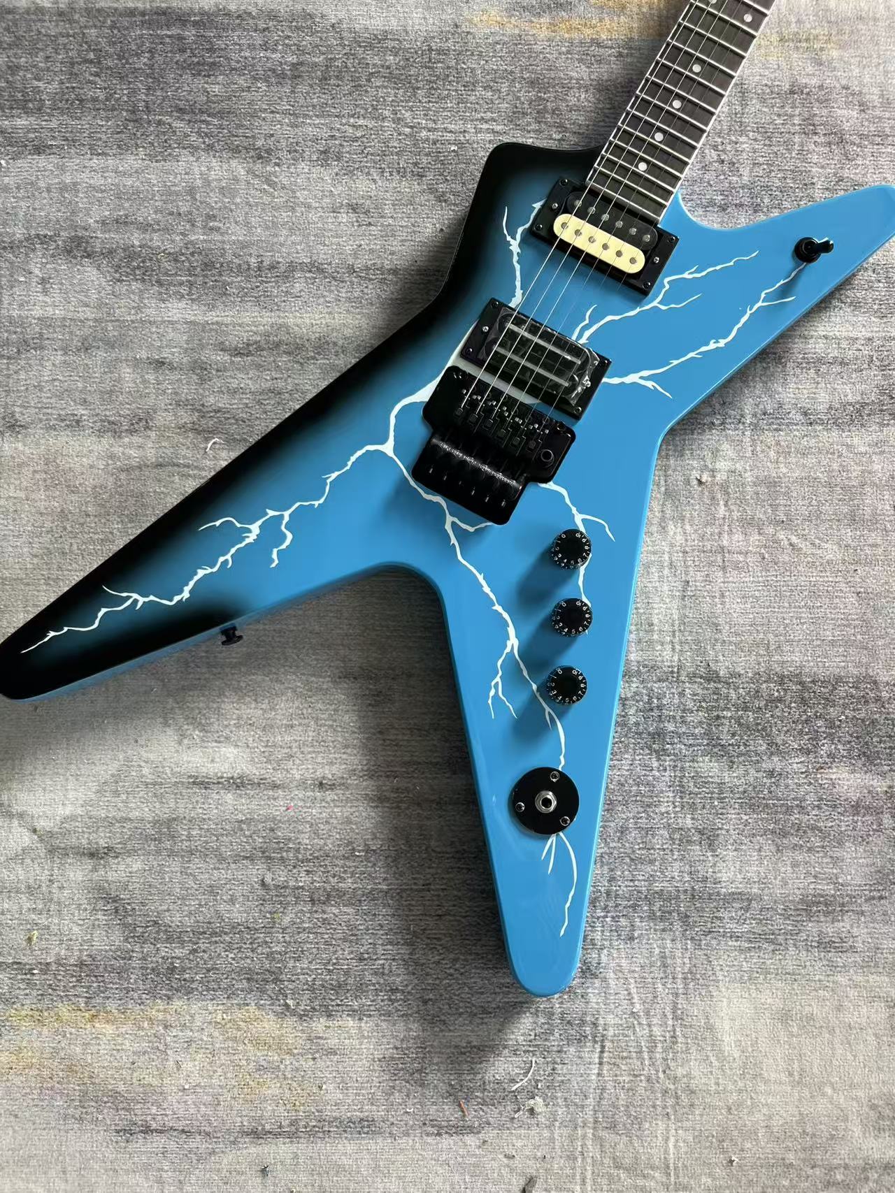 Dean Dime Blue Lightening Bolt Guitar