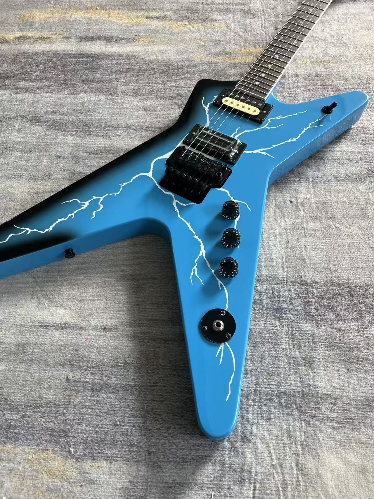 Dean Dime Blue Lightening Bolt Guitar