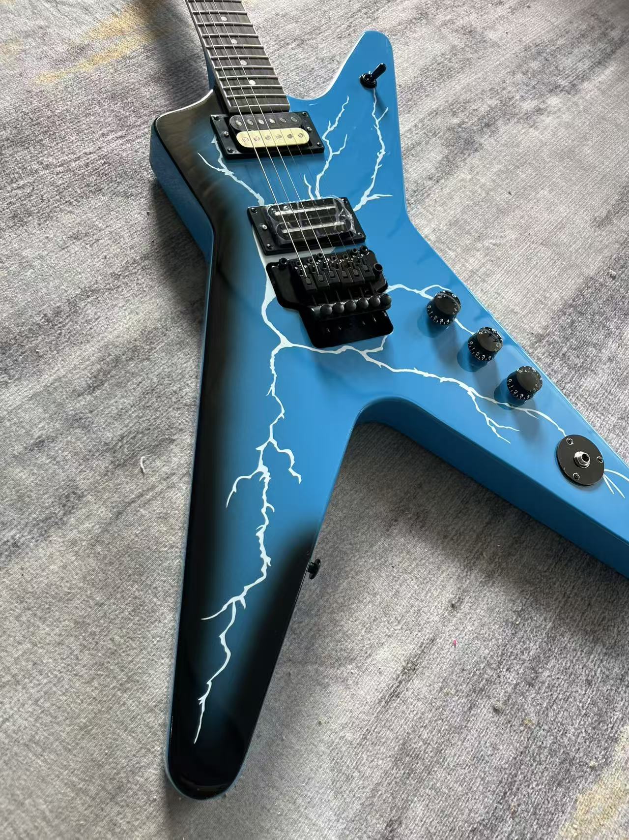 Dean Dime Blue Lightening Bolt Guitar