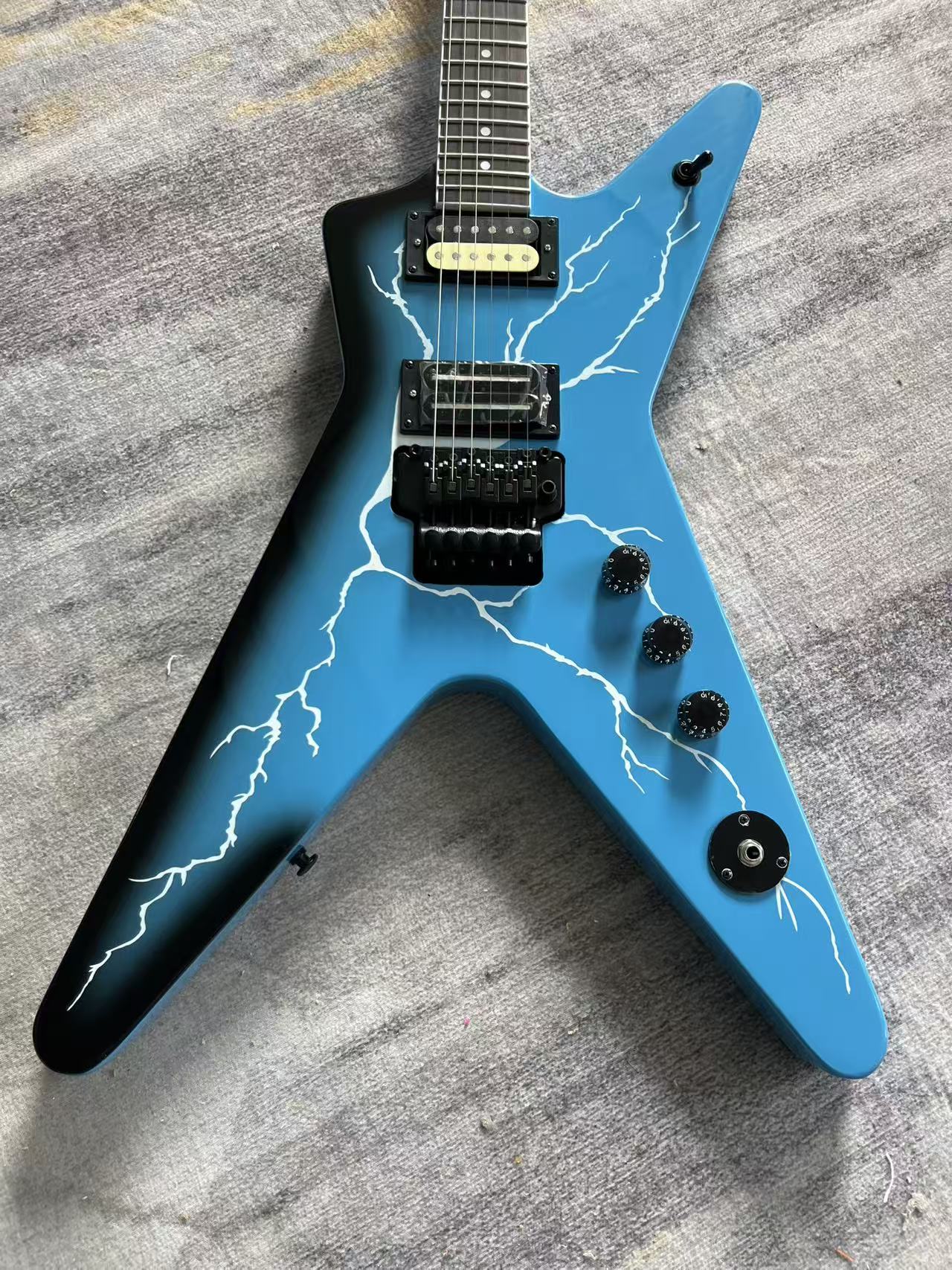 Dean Dime Blue Lightening Bolt Guitar