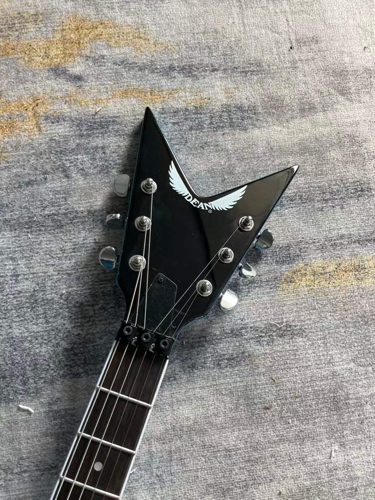 Dean Dime Blue Lightening Bolt Guitar