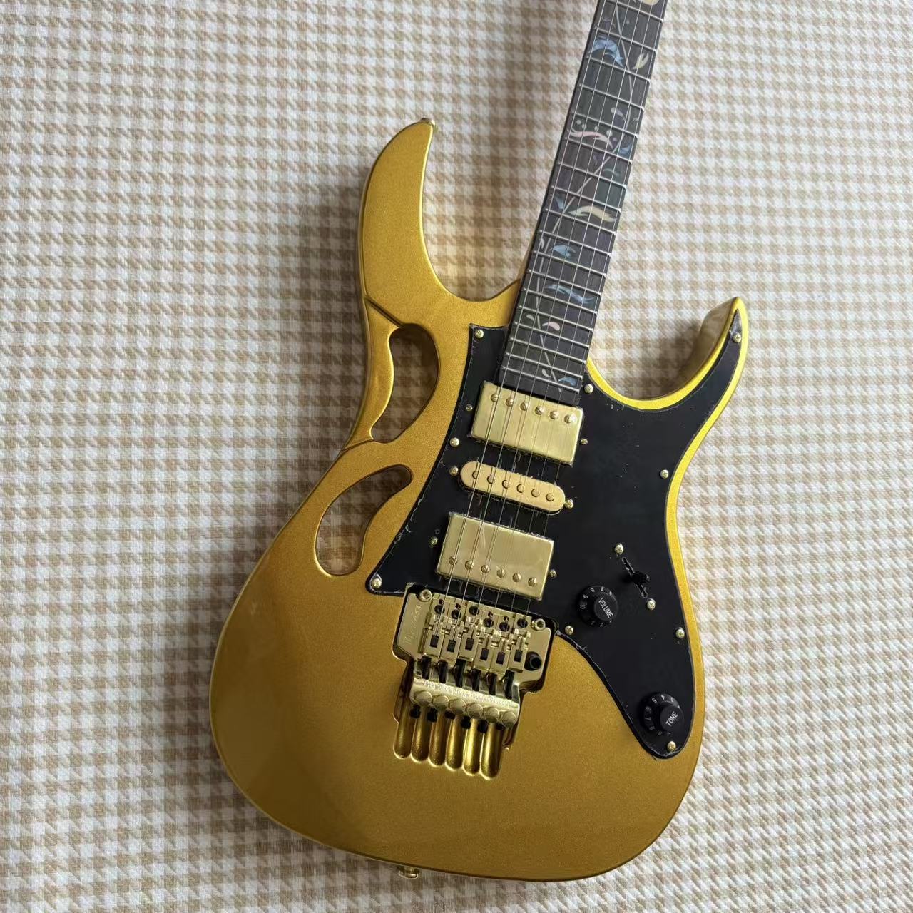 Gold Ibanez JEM Style Guitar