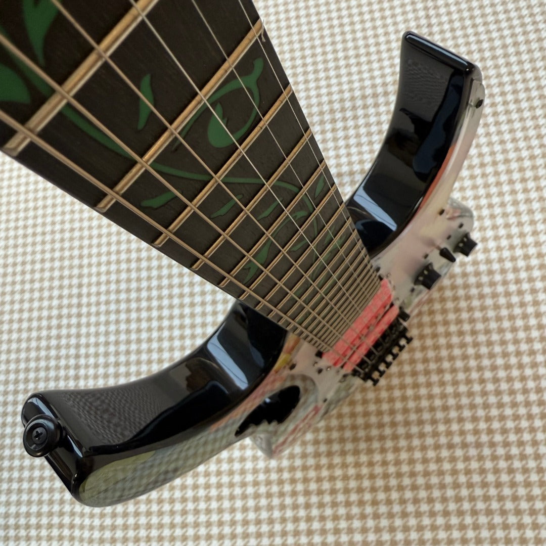 Black Ibanez Floral JEM77 Guitar