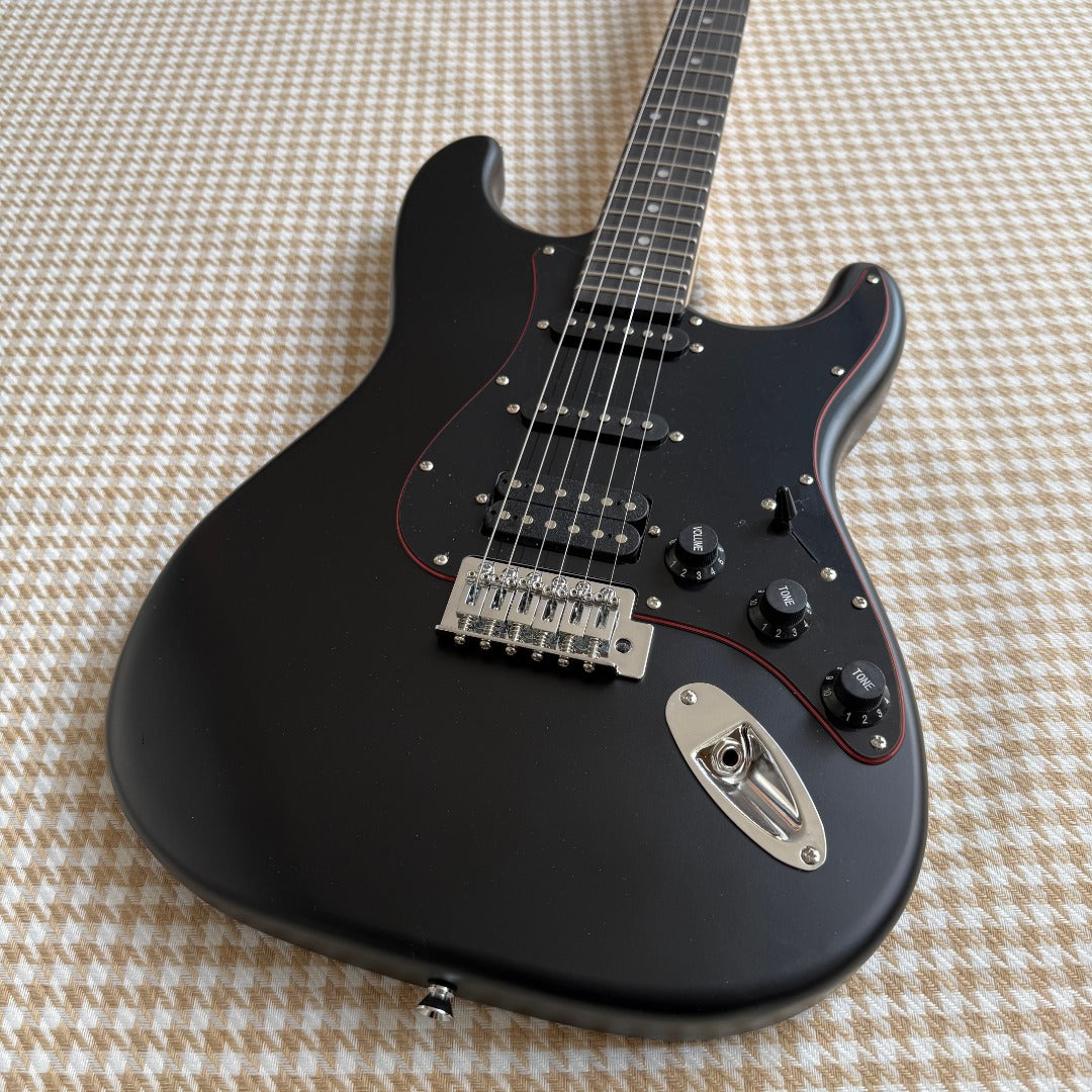 Matte Black Stratocaster Style Guitar