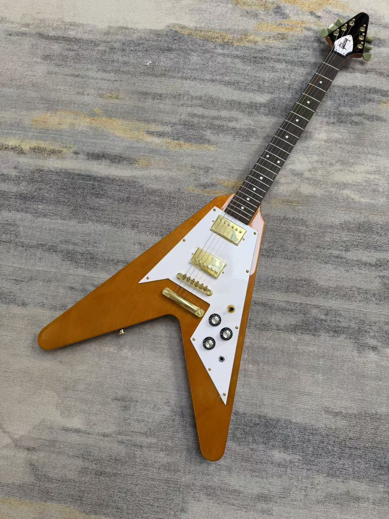 Natural Gibson Flying V Style Guitar