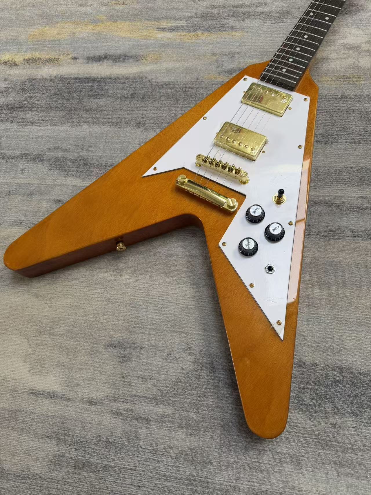 Natural Gibson Flying V Style Guitar