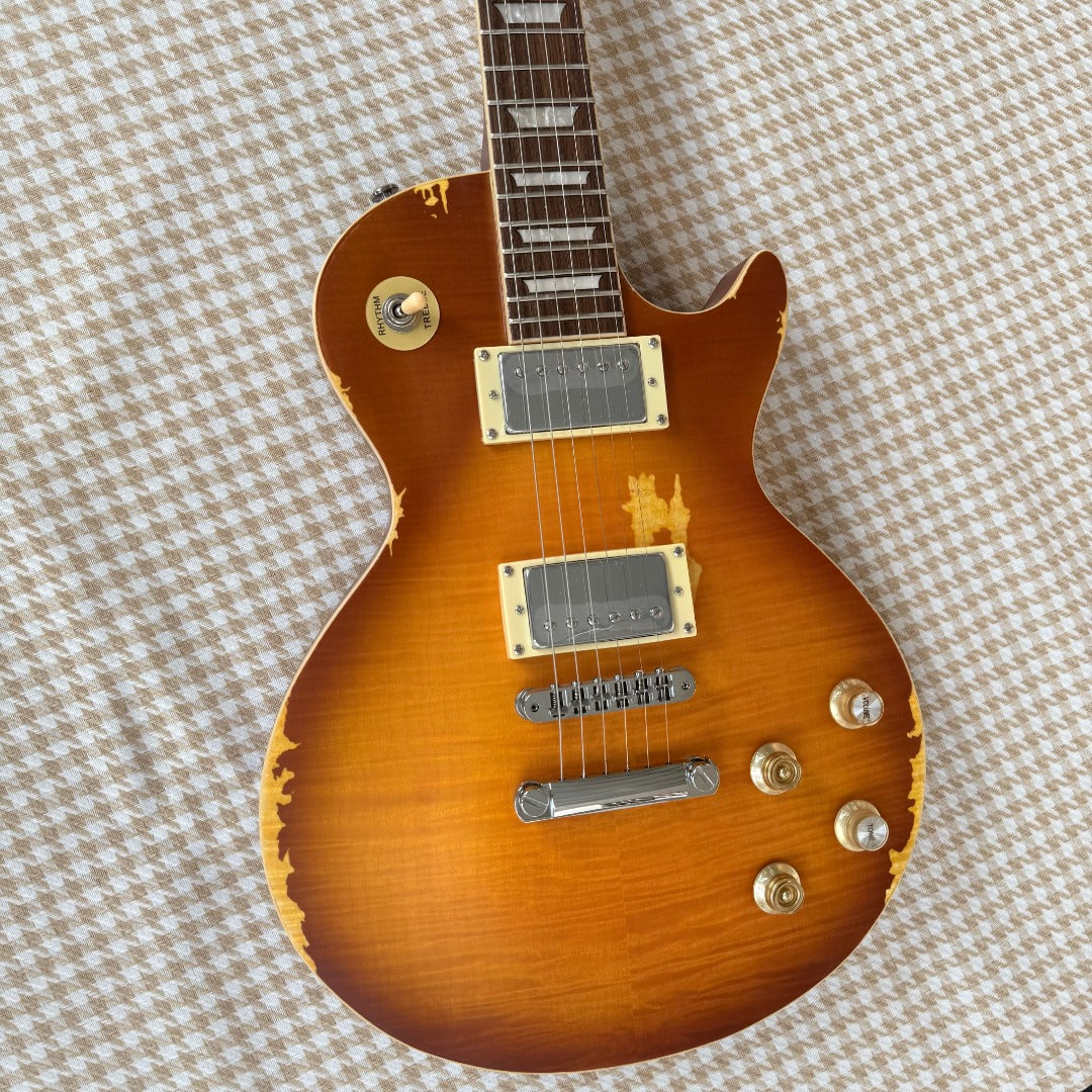 Natural Worn Les Paul Style Guitar
