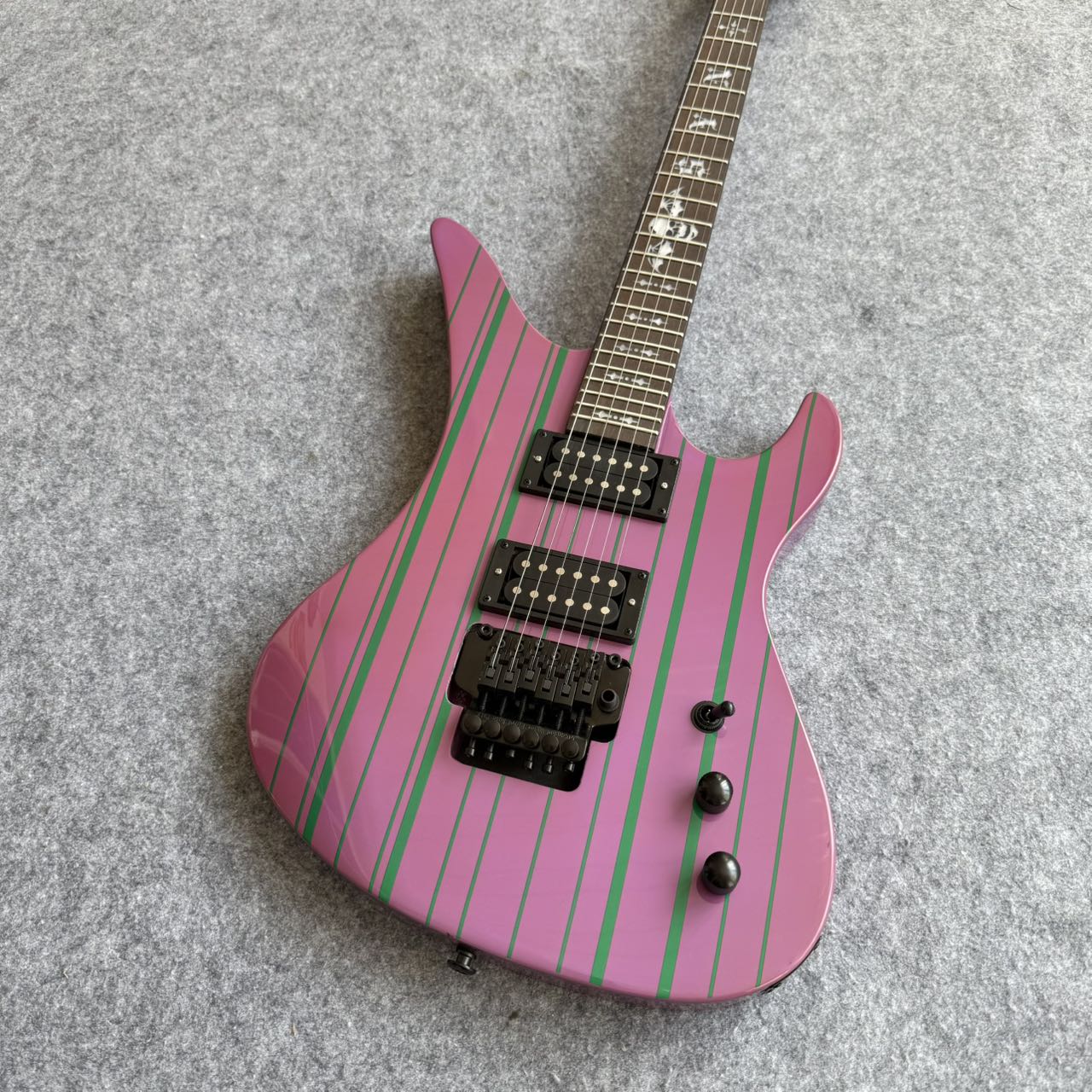 Pink/Green Pinstripe Synyster Gates Signature Style Guitar
