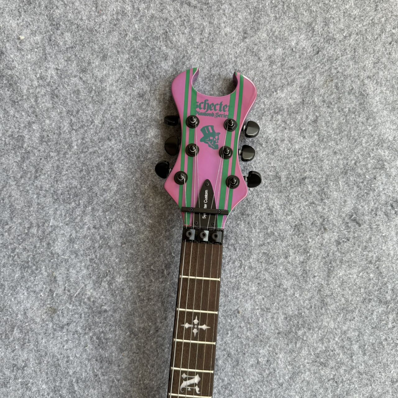 Pink/Green Pinstripe Synyster Gates Signature Style Guitar