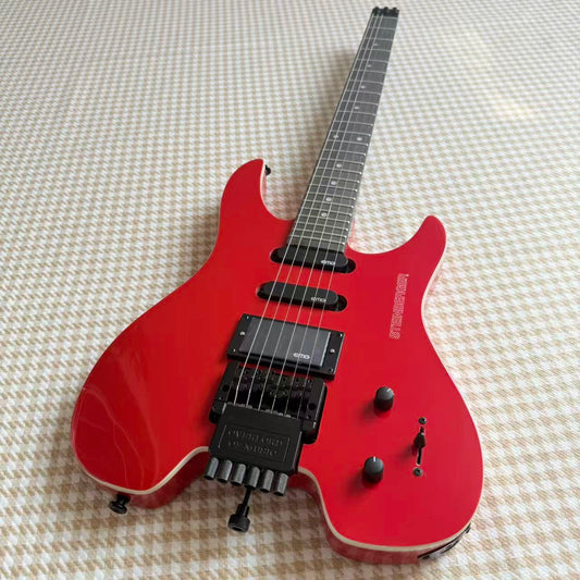 Red Steinberger Style Guitar - Custom Made