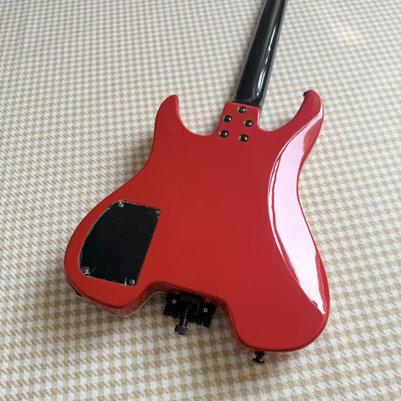 Red Steinberger Style Guitar - Custom Made