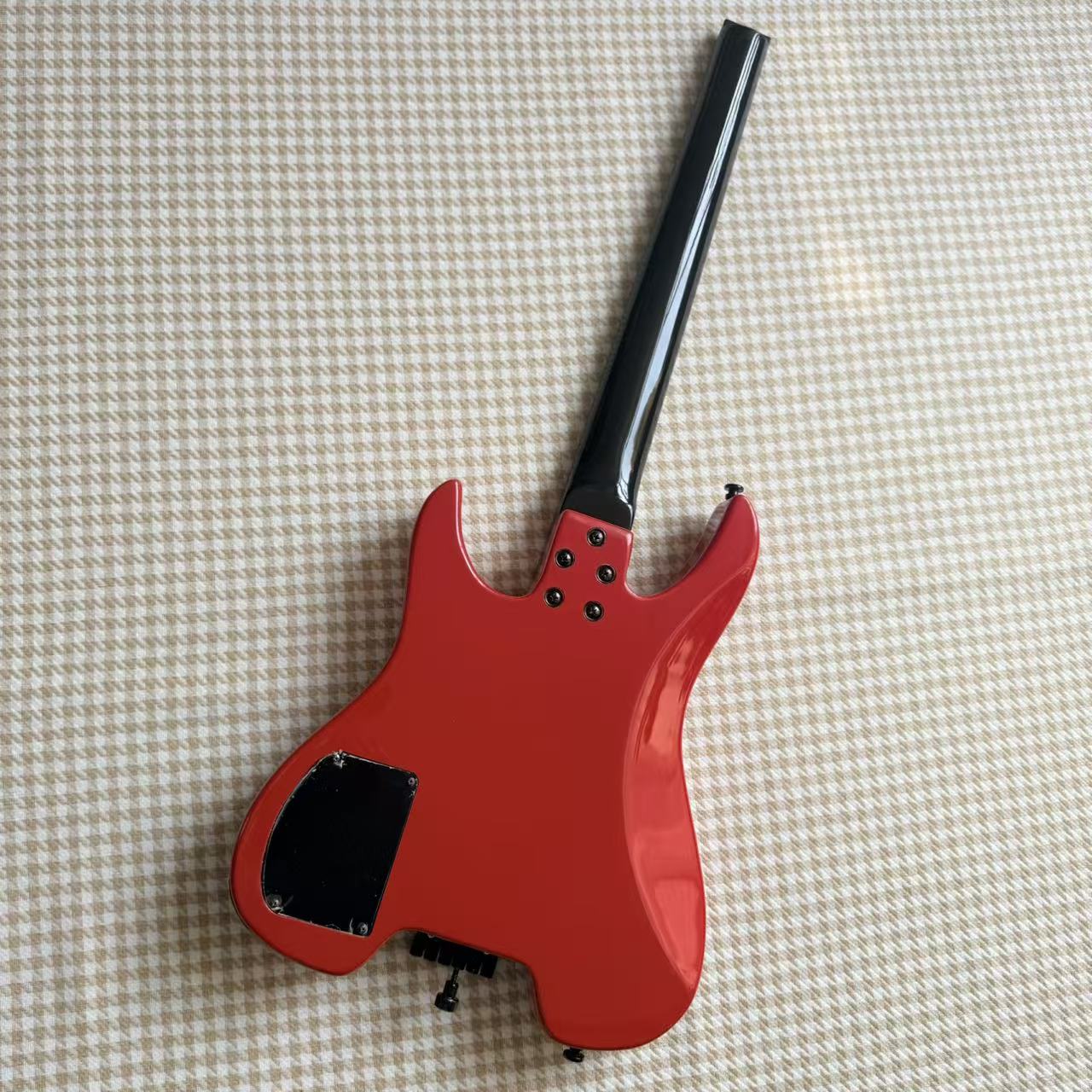 Red Steinberger Style Guitar - Custom Made