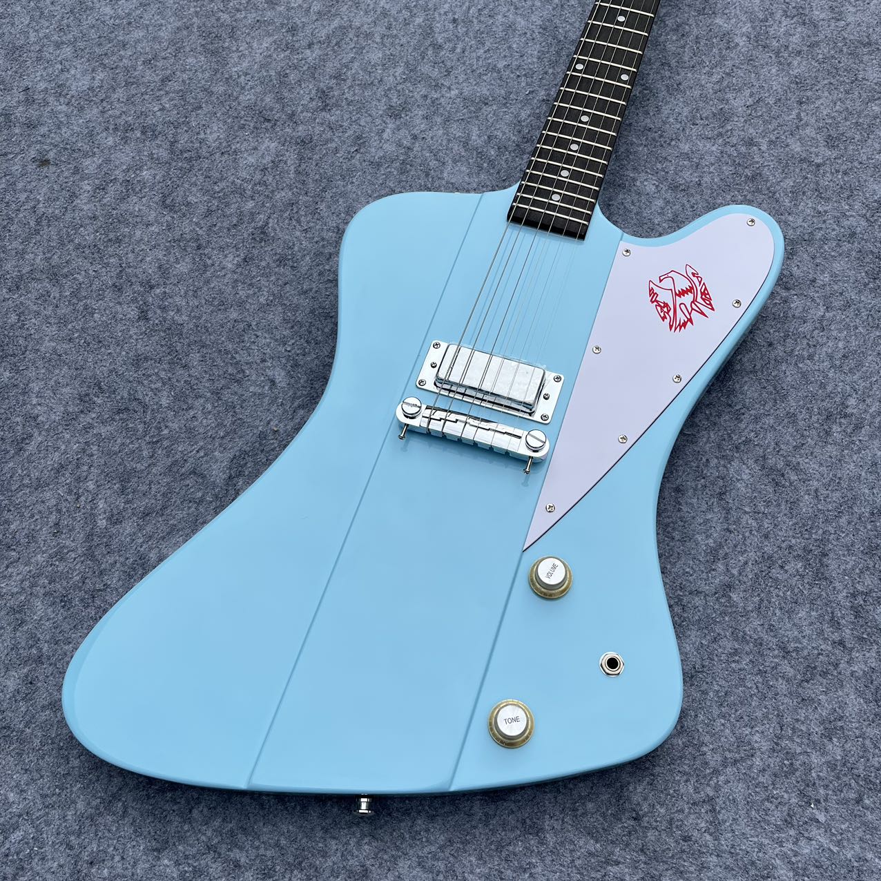 Sky Blue Gibson Firebird Style Guitar