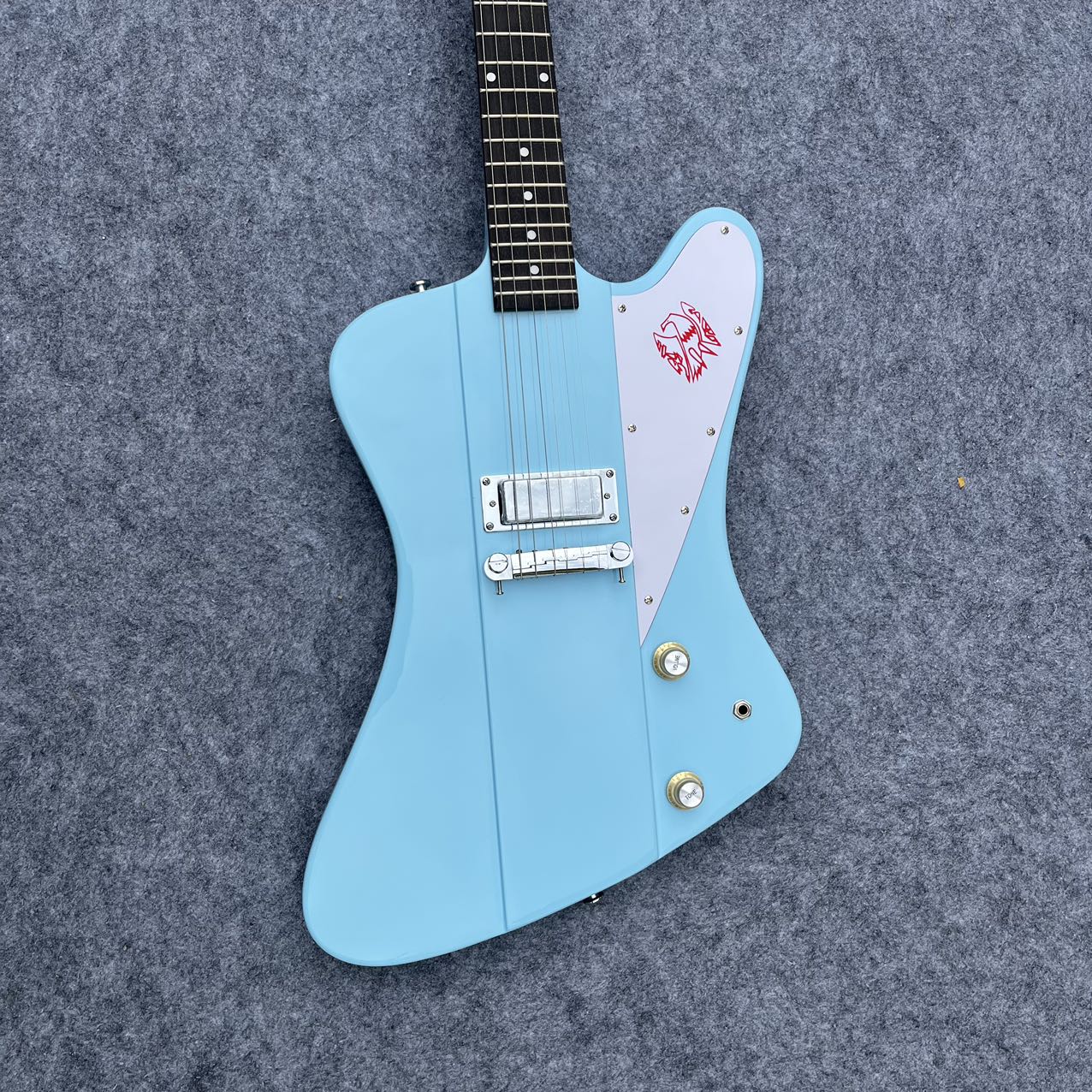 Sky Blue Gibson Firebird Style Guitar
