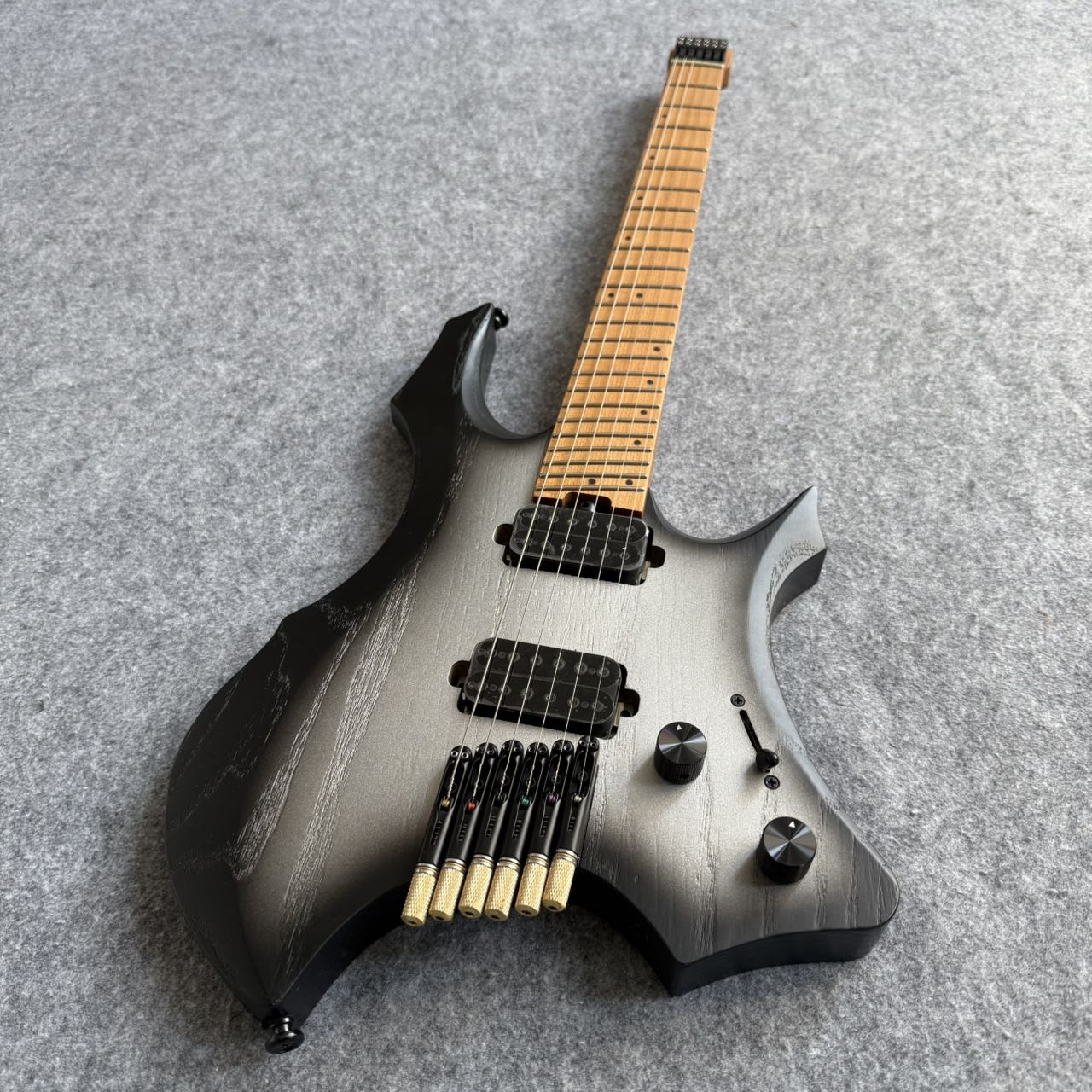 Strandberg Style Headless Guitar - Black/Grey